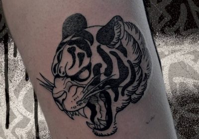 тату оскал тигра