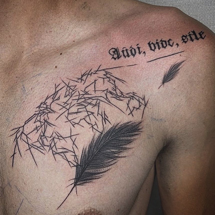 тату перо надії